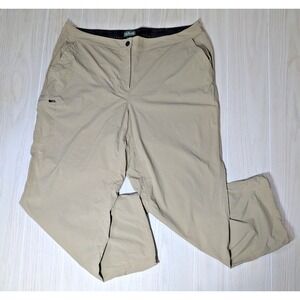 L.L. Bean Women's 20 nylon spandex outdoor trail hiking pants toggle hems tan